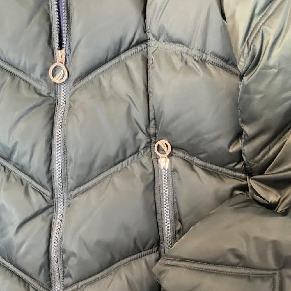NWT $195 NAUTICA Women XS Winter Snow Puffer Jacket with Faux Fur Trim Green - Picture 8 of 11